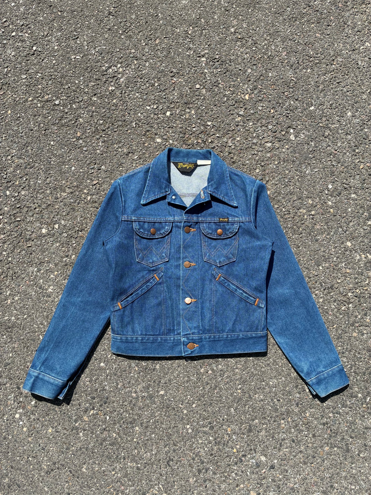 Wrangler Denim Jacket 70s Faded Blue Vintage Made in Usa Taille - S