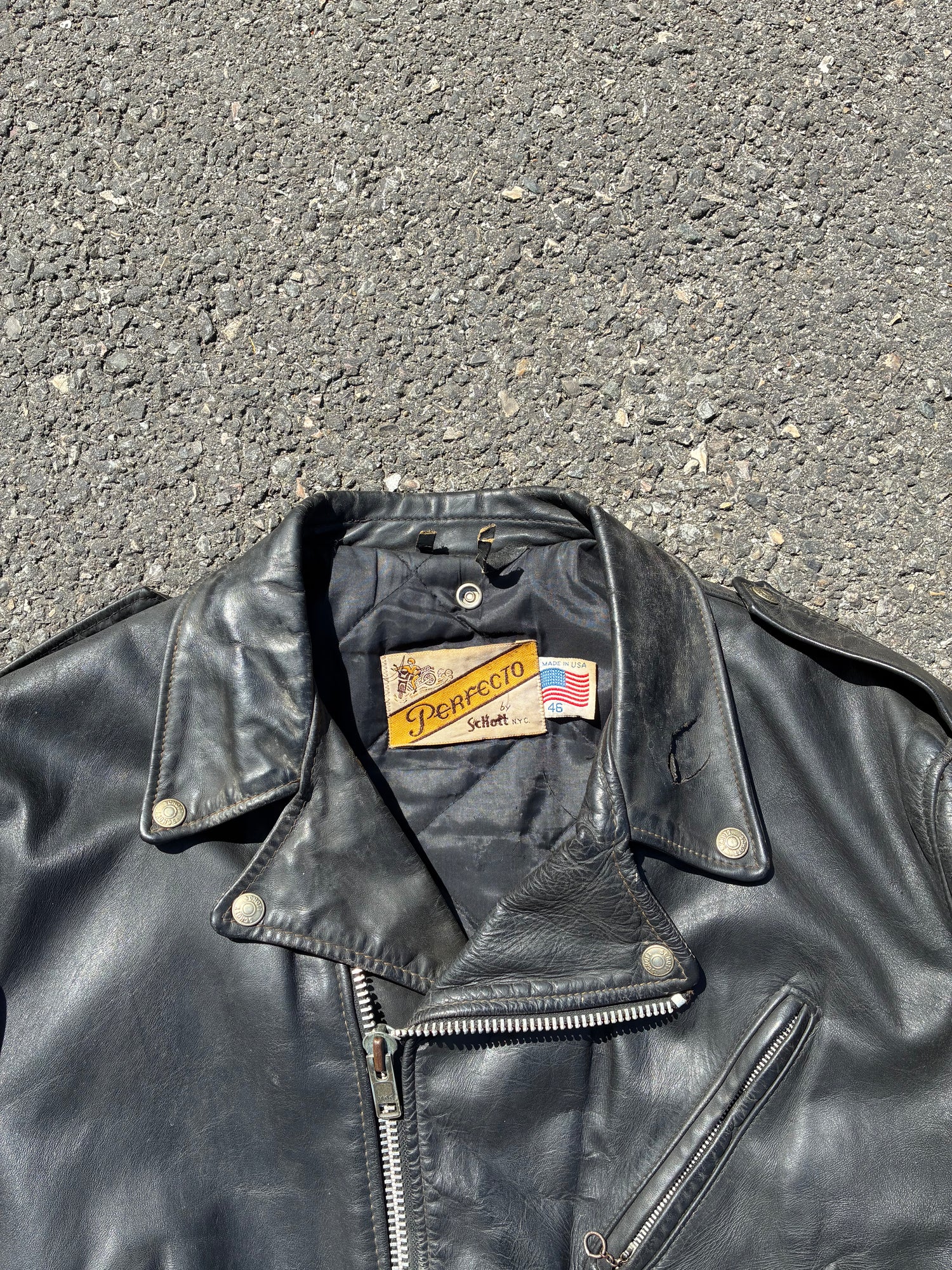 Schott Perfecto Noir Leather Jacket - XL
