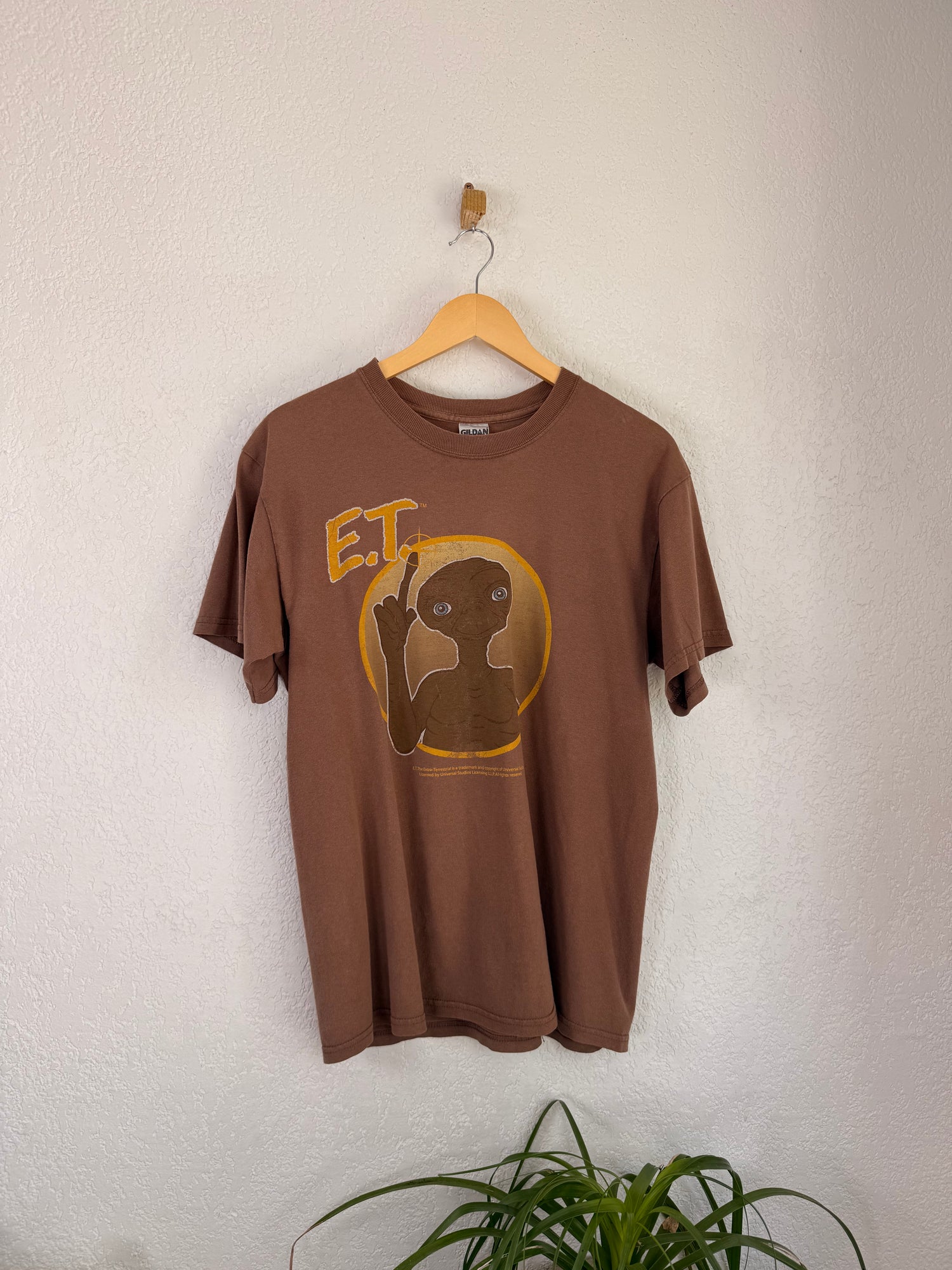 T-shirt E.T. Gildan Ultra Cotton Brown Vintage 90s - M
