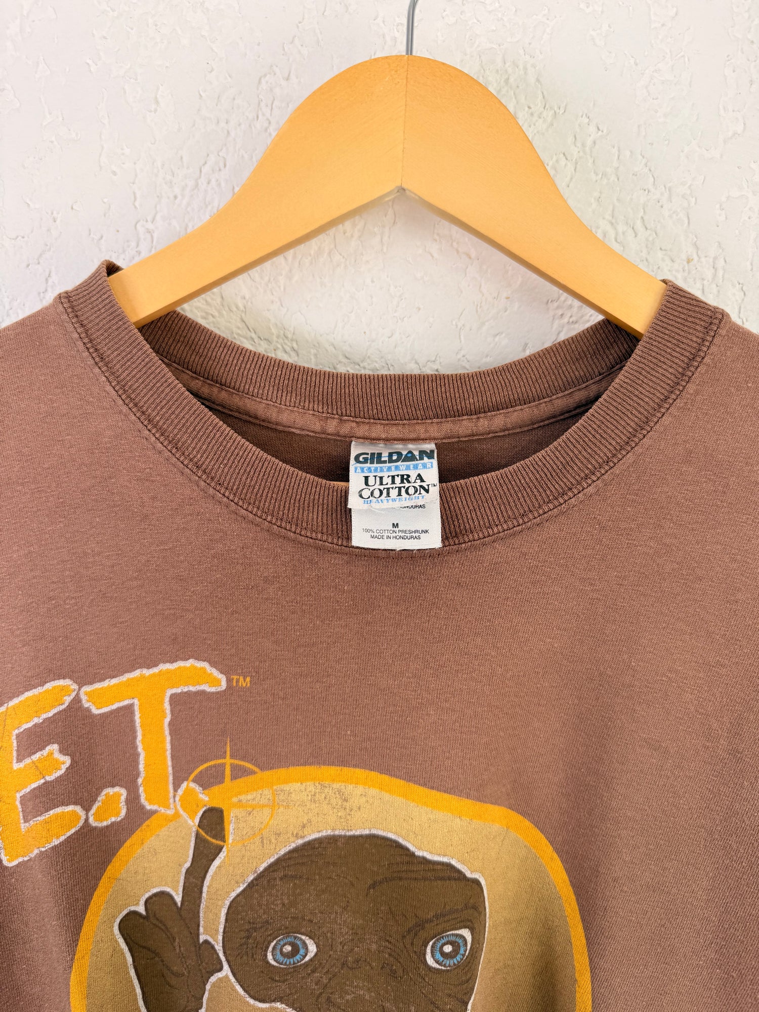 T-shirt E.T. Gildan Ultra Cotton Brown Vintage 90s - M