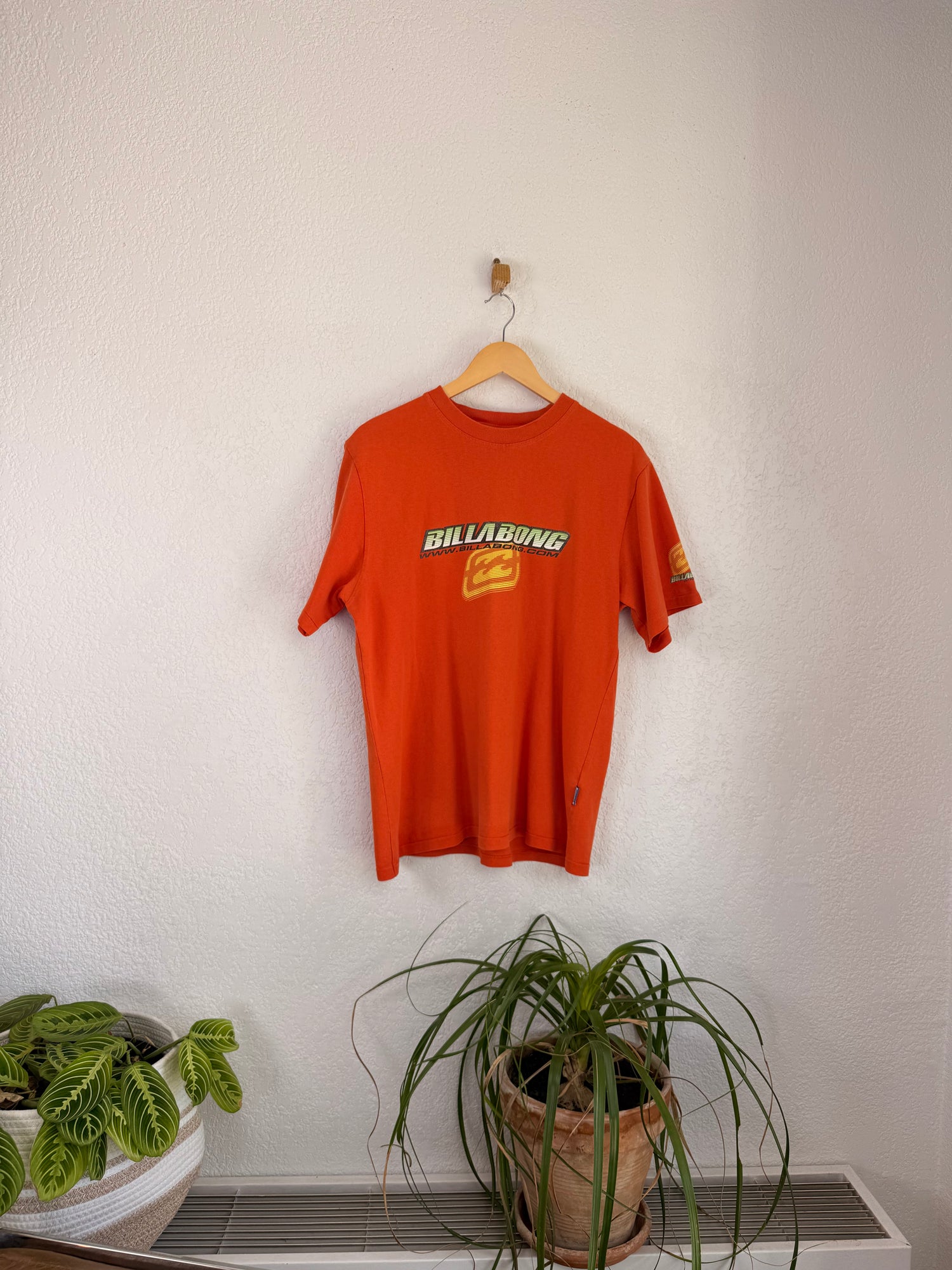T-shirt Billabong Surfing Orange Vintage 90s - M
